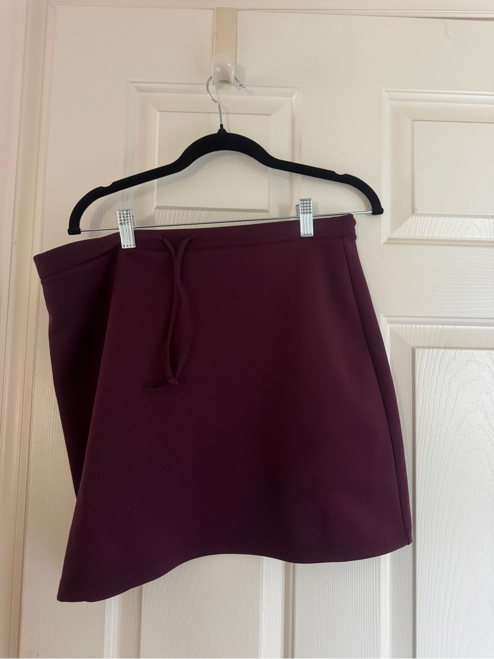 Express Maroon Mini Skirt with Drawstring Waist